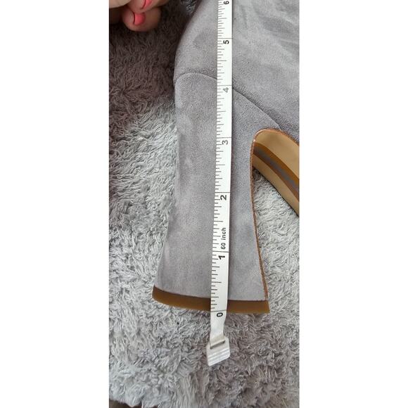 NEW Sam Edelman Jaye River Grey Suede Block Heel Platform Ankle Boots Sz 11 - Picture 6 of 6